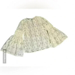 Michael Kors Lace Long Bell Sleeve Top Color Cream/Off White Size XXS